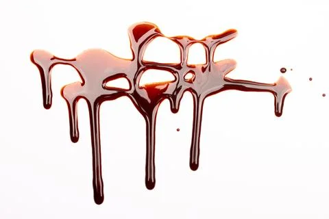 Background of splash and flow drops of chocolate Stock Photos