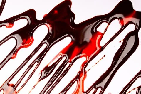 Background of splash and flow drops of chocolate Stock Photos