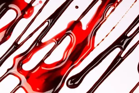 Background of splash and flow drops of chocolate Stock Photos
