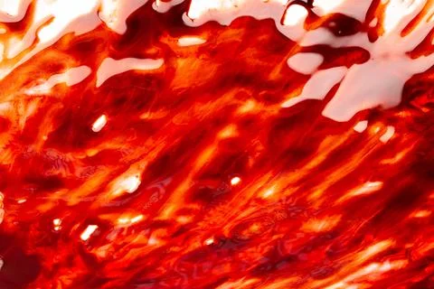 Background of splash and flow drops of chocolate Stock Photos