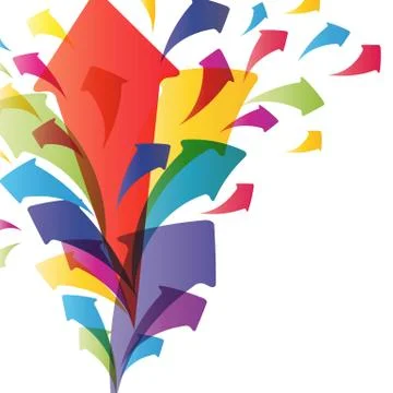 Background with splash of arrows. Stock Illustration