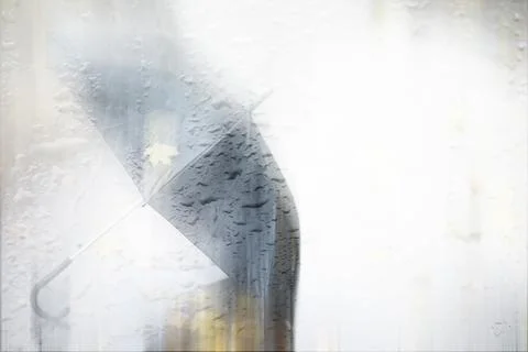 Background spring rain in the park 스톡 사진