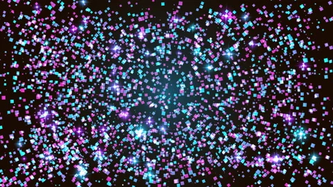 The Background Is A Square Of Glittering Neon Particles Stock Footage 94958372