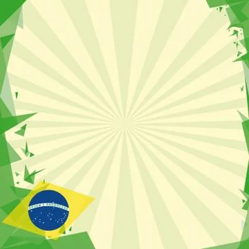Background square origami of brazil Stock Illustration