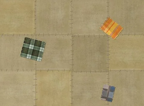 Background from the square pieces of a fabric, in style patchwor Stock Illustration