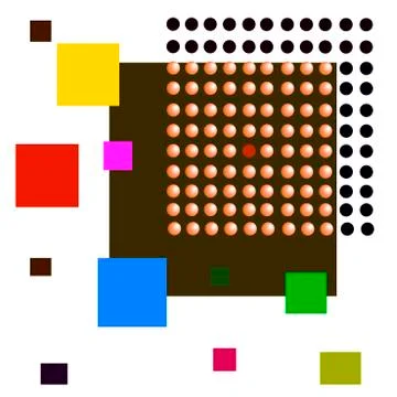 Background of squares and bubbles Stock Illustration