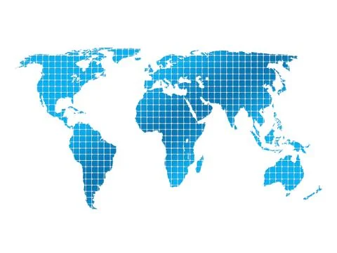 Background squares and world map close up Stock Illustration