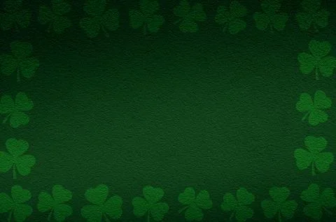 Background of St. Patrick's Day with Green Shamrocks. Green clover leaves w.. Stock Illustration