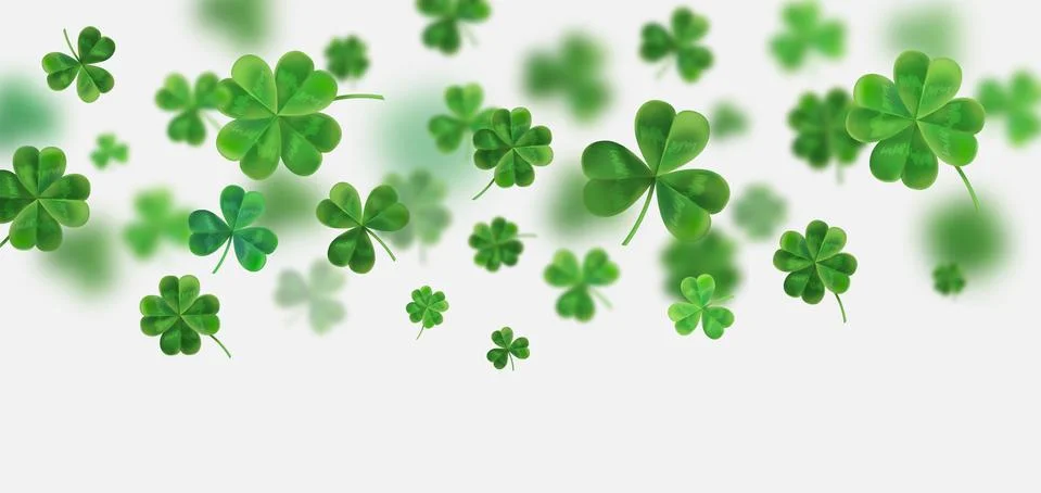 Background for St. Patrick's. Vector illustration for design with clover. Stock Illustration