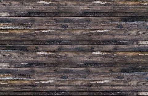 Background stacked stack of dark brown weathered boards Stock Photos