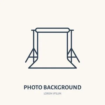 Background stand flat line icon. Photography equipment sign. Thin linear logo Stock Illustration