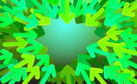 Background start-up design vector, green arrows directed to the middle. Stock Illustration