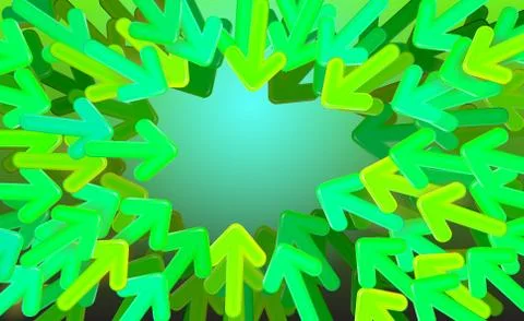 Background start-up design vector, green arrows directed to the middle. Stock Illustration