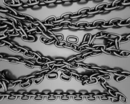 Background of steel chains Stock Illustration