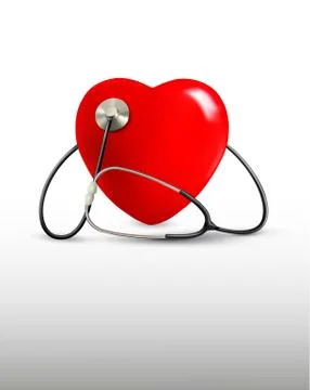 Background with a stethoscope and a heart. vector. Stock Illustration