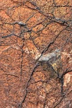 The background stone is cracked vertical Stock Photos
