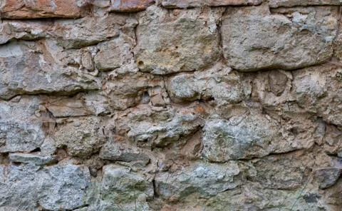 Background of stone wall texture block cement. Stock Photos