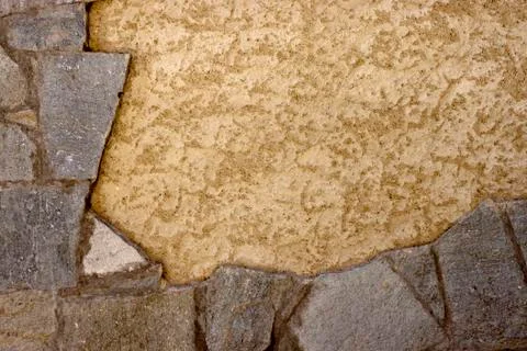 Background of stone wall texture in the grenoble, france. Stock Photos