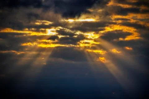 Background with stormy clouds on the sky Stock Photos