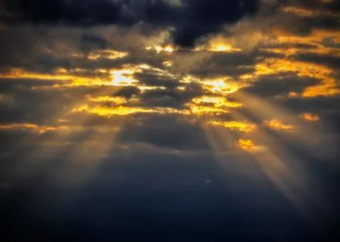 Background with stormy clouds on the sky Stock Photos