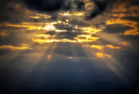 Background with stormy clouds on the sky Stock Photos