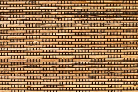 Background from straw connected by threads Stock Photos