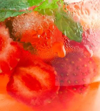 Background strawberry lemonade Stock Photos