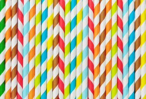 Background of Striped  drink straws Stock Photos