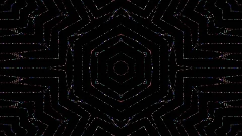 Background stripes and flashing with shining light dots. Animation with circles Stock Footage 269074036