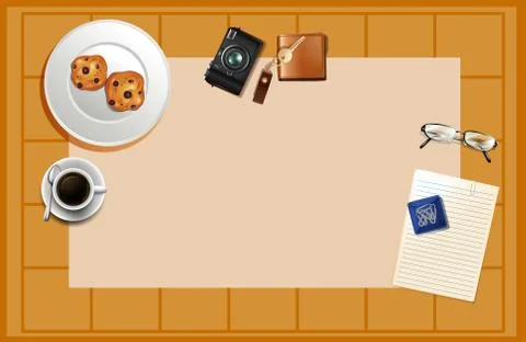 Background study desk template 스톡 일러스트