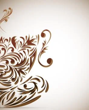 Background with style cup Stock Illustration