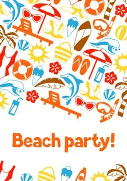 Background with summer and beach objects. イラスト素材