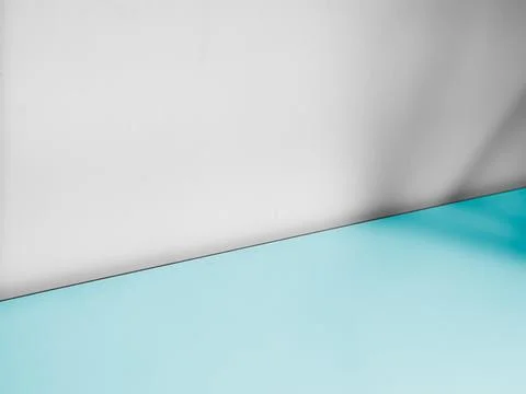 Background summer blue wall studio room solid kitchen podium floor Stock Photos