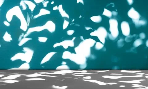 Background summer blue wall studio room solid kitchen podium floor Stock Photos