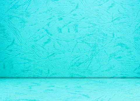 Background summer blue wall studio room solid kitchen podium floor Stock-Fotos
