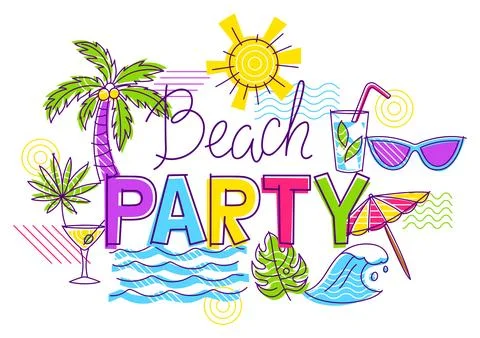 Background with summer items. Stylized beach objects. イラスト素材