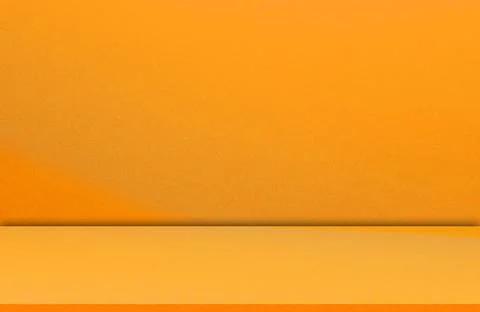 Background summer orange studio room wall floor table presentation Stock Photos