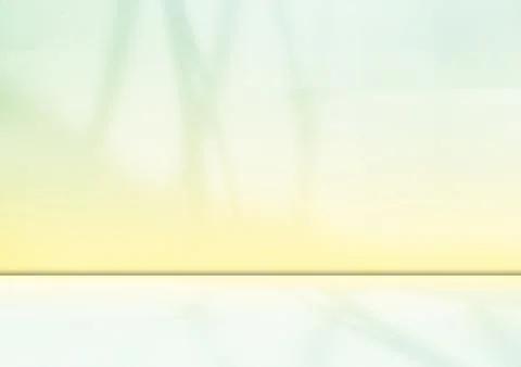 Background Summer Yellow Wall Studio Room Solid Kitchen Podium Floor 스톡 일러스트