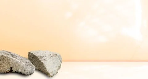 Background Summer Yellow Wall Studio Room Solid Kitchen Podium Floor Stock Photos
