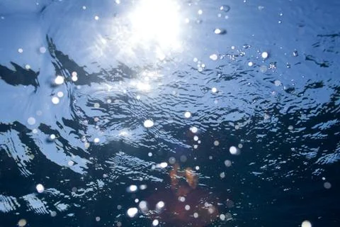 Background of sunlight in deep water Stock Photos