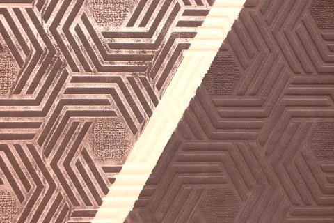 Background surface with a pattern hexagon geometric shapes divided in half, t Foto stock