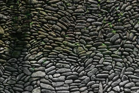 Background surface of perfectly placed stones wall Foto stock