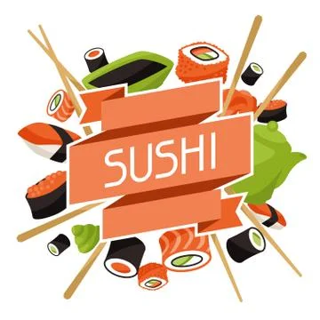 Background with sushi. Stock Illustration
