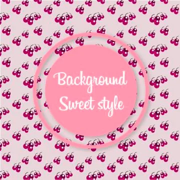 Background sweet style cherry Stock Illustration
