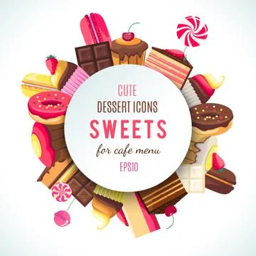Background for sweets company logo Stock Illustration