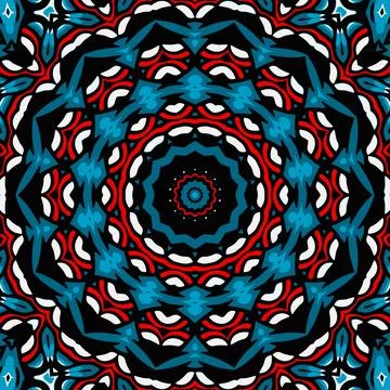 Background with a symmetrical colorful pattern, indian pattern, oriental pa.. Stock Illustration