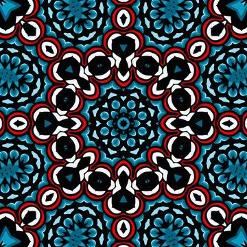 Background with a symmetrical colorful pattern, indian pattern, oriental pa.. Stock Illustration
