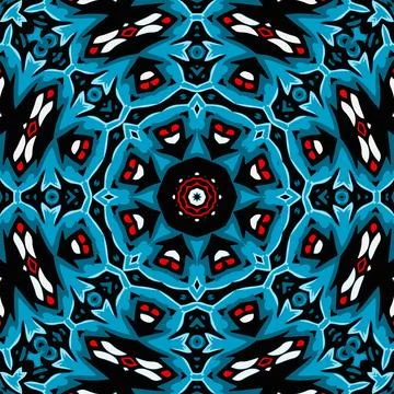Background with a symmetrical colorful pattern, indian pattern, oriental pa.. Stock Illustration