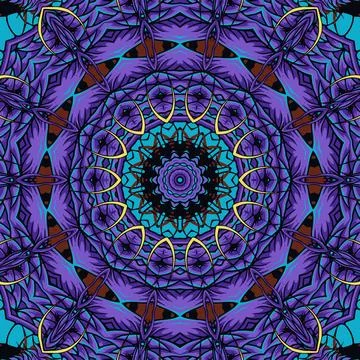 Background with a symmetrical colorful pattern, indian pattern, oriental pa.. Stock Illustration