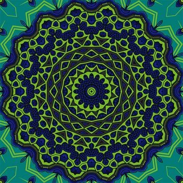 Background with a symmetrical colorful pattern, indian pattern Stock Illustration